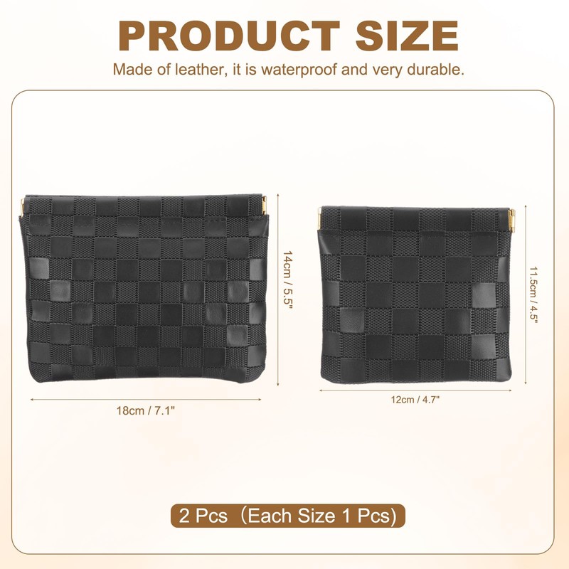 PATIKIL Small Snap Closure Pouches for Purse, 2 Sizes Mini