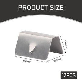 dawfall 12 PCS Automotive Wind Deflector Clips, 0.41" x 0.59 "x 0.78" Stainless Steel Rain Gutter Clips, in-Groove Windshield Accessory Tools, Compatible with HEKO G3 Sned (Silver)