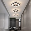 CANEOE Square Modern Led Ceiling Light Fixture, 24W Black Flush