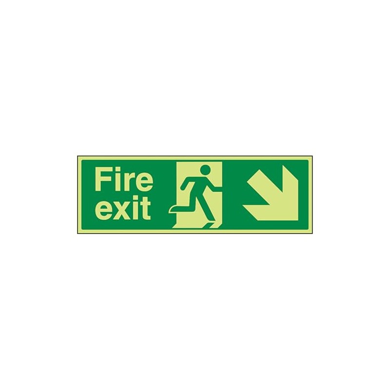V Safety 14006AX-G Glow In The Dark Fire Exit Arrow
