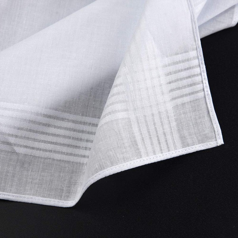 TUPARKA 12 Pack Pure White Cotton Handkerchiefs Large Pocket Squares