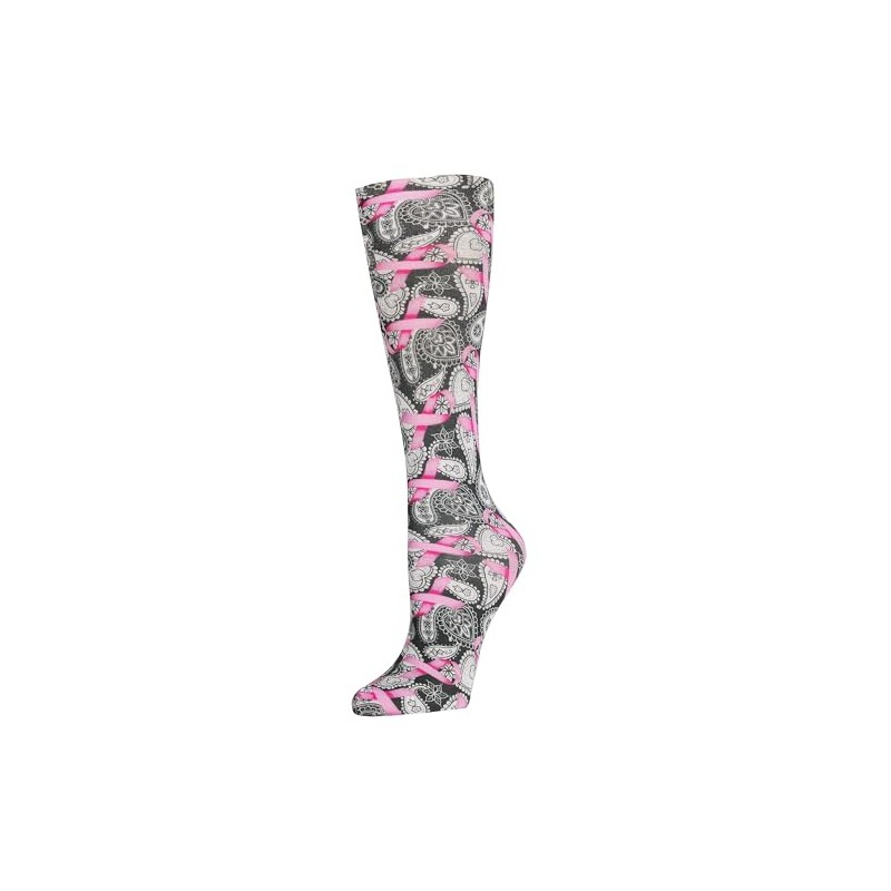 Celeste Stein Therapeutic Graduated Compression Socks, Black and Pink Michelle's