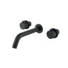 Homein Matte Black Double Handle Concealed Wall Mount Sink Faucet,