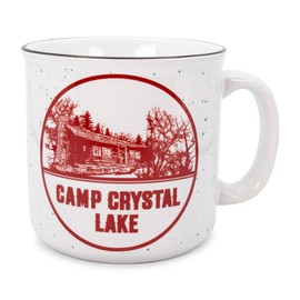 Friday the 13th Camp Crystal Lake - Taza de cerámica para campista | Tazas y tazas grandes sin BPA para bebidas, artículos esenciales para el hogar y la cocina | Regalos y coleccionables de películas de terror | Capacidad para 20 onzas