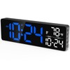 Large LED Digital Wall Clock with Date, Temperature, Auto-Brightness, Auto-DST