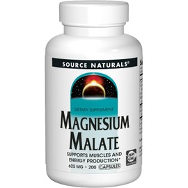 [Japanese Vitamin Supplements] 海外直送品Source Naturals Magnesium Malate, 200 Caps 625 mg