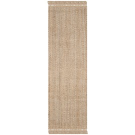 Safavieh Natural Fiber Collection NF467A Handmade Tassel Premium Jute Runner, 2'6" x 22' , Natural
