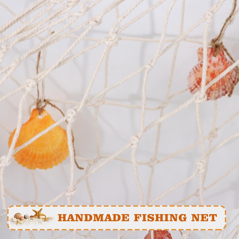 Fishing Net with Shells 200 cm x 150 cm Fishing