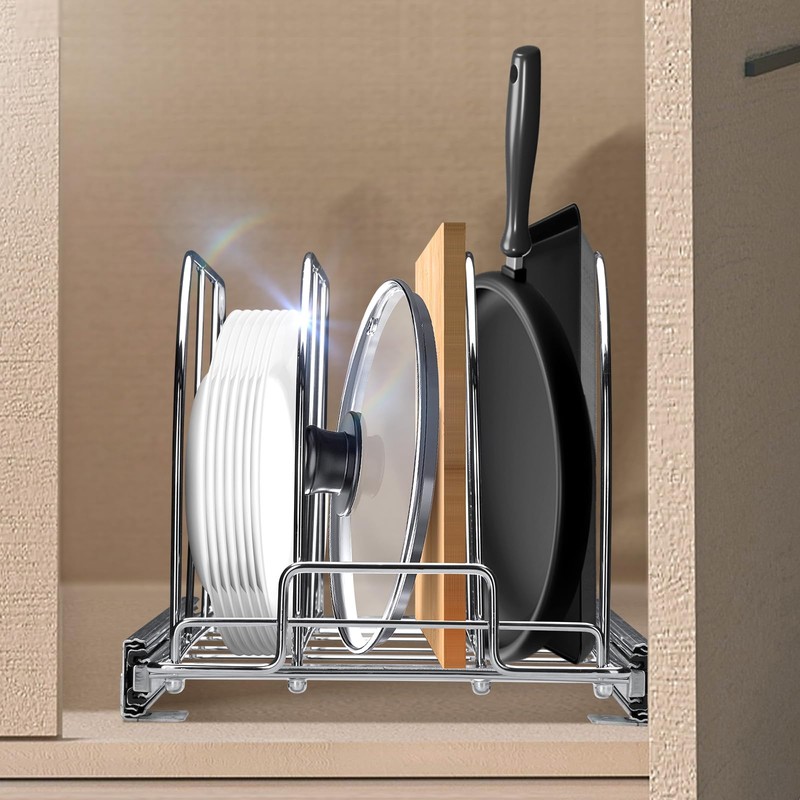 VEVOR Pan and Pot Rack, Expandable Pull Out Under Cabinet