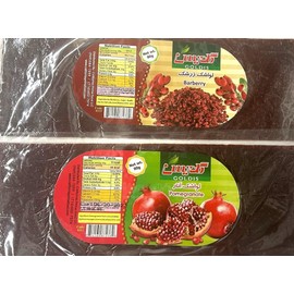 Lavashak Middle Eastern Dried Fruit Pack, Barberry and Pomegranate Fruit Sheets, 90g Each, 10 Count