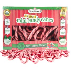 Organic Mini Berry Flavored Individually Wrapped Candy Canes, Holiday Gifts and Stocking Stuffers, 30 Count