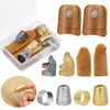 JUAYING 10 PCS Hand-Working Sewing Thimble, Metal Finger Shield Ring,