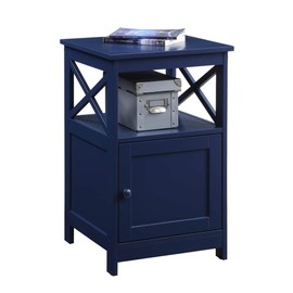 Convenience Concepts Oxford End Table with Cabinet, Cobalt Blue