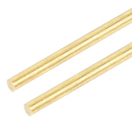 DMiotech Pack of 2 5 mm x 350 mm brass rods, solid round brass rod for DIY crafts, brass welding rods, lathe rods for punctures, shafts, model aircraft, ship, car
