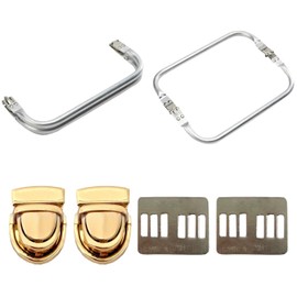 Pack of 2 Inner Pocket Clips, 2 Pieces Duckbill Locks, U-Shaped Inner Handles, Handle Support Frame, Inner Handle Kissing Buckle, DIY Bag Accessories