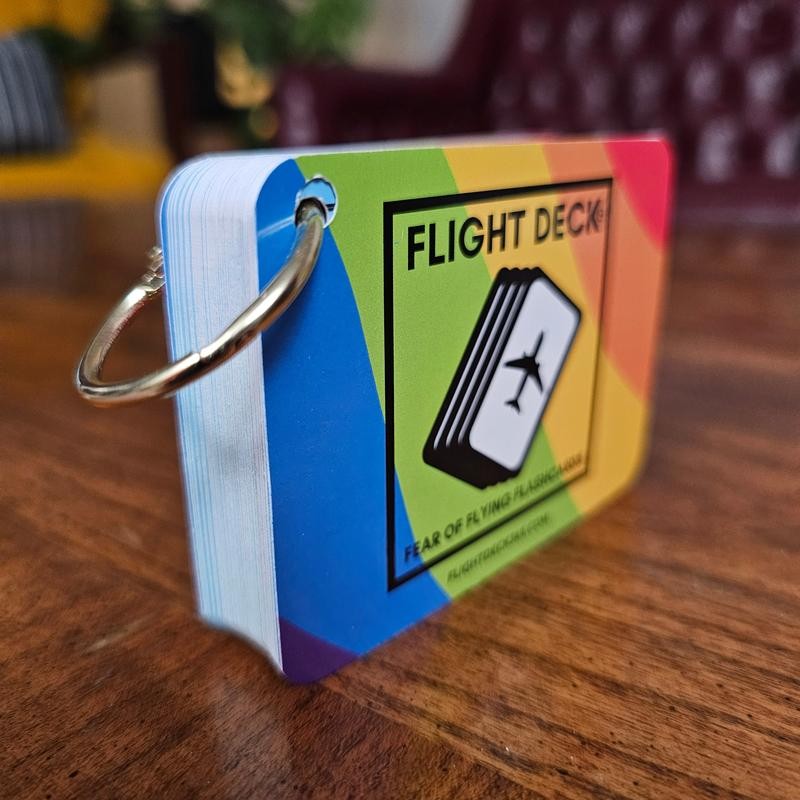 Flight Deck Fear of Flying Flashcards with Gold Ring Binder