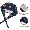 Cute Cartoon Fox Working Cap with Button Sweatband Bouffant Hats