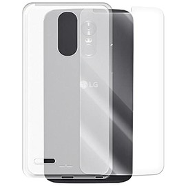 High Definition Shatterproof Shockproof Explosion-Proof Tempered Glass Screen Protector Film Full Impact Protective Non-Slip Soft TPU Protective Case Compatible with LG Stylo 3 Plus TP450