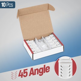 Everest Media Solutions 45° Angled CAT6 Keystone Jack in White - Slim Profile RJ45 Ethernet Connector - Compatible with 45° Angled Speed Termination Tool - 45Term (B0BL3GS7ZY) - 10-Pack