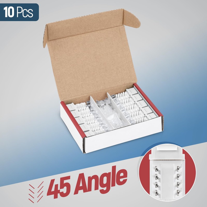 Everest Media Solutions 45° Angled CAT6 Keystone Jack in White