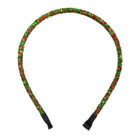 Christmas Sequins Headbands Red Green Glitter Hair Hoop Hairbands Christmas Party Hair Accessories for Women Winter Holiday Costume Headdress for Festive Birthday Gift Supplies 1Pcs(Green Red Sequins)