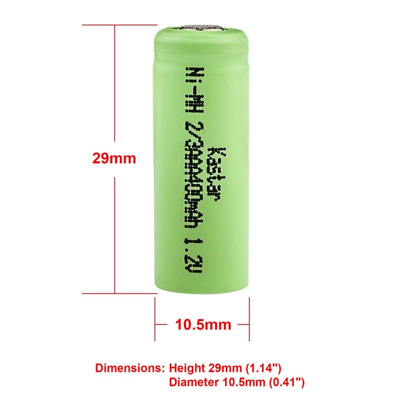 Kastar 6 Pcs Ni-MH 2/3AAA Battery 1.2V 400mAh (Flat Top)