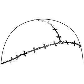 MiaTriple Chain Headwrap Fashionable, Chic Indian Inspired Head Piece Silver Metal With Cross Design 1pc