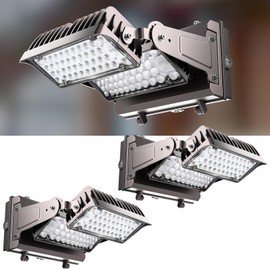 Lightdot 250W LED Wall Pack Lights, 360° Adjustable Panel with Dusk to Dawn Photocell, 37500Lm 5000K Daylight, IP65 Waterproof & Advanced Heat Dissipation Outdoor Security Lighting(Height:20~35ft)