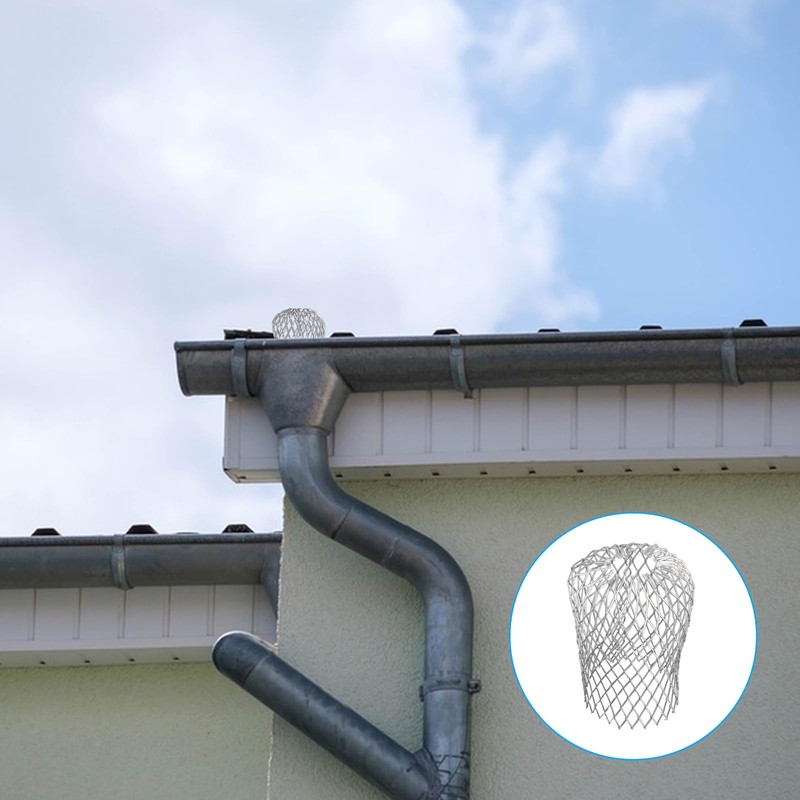 4 Pcs Aluminum Gutter Guards, 3.5" Metal Downpipe Leaf Guard
