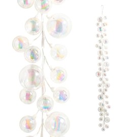 RAZ Imports Iridescent Ball Garland, 48-inch Length, Plastic, Christmas, Home Décor