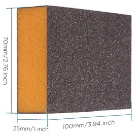 YoiYee 4 x Medium Sanding Blocks Wet Dry Sponges Sandpaper Flexible Sand Cubes Assorted Grits Polishing Foam Pads for Wood/Metal/Plaster Walls/Car/Modelling