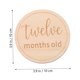 Kisangel 12 pcs Monthly Milestone Signs Wooden Round Markers for Newborn Photo Props Elegant Design for Capturing Growth Milestones Rooms Present for Parents