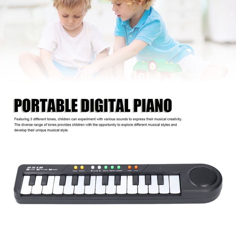 25 Keys Piano Keyboard Adjustable Tones Electronic Kids Keyboard Music