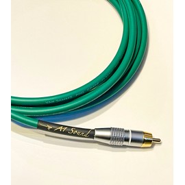 A1 Sound Van Damme Green Ultra X Subwoofer Cable 3 Metre Single Length Terminated With Gold Plated RCA Phono Plugs.