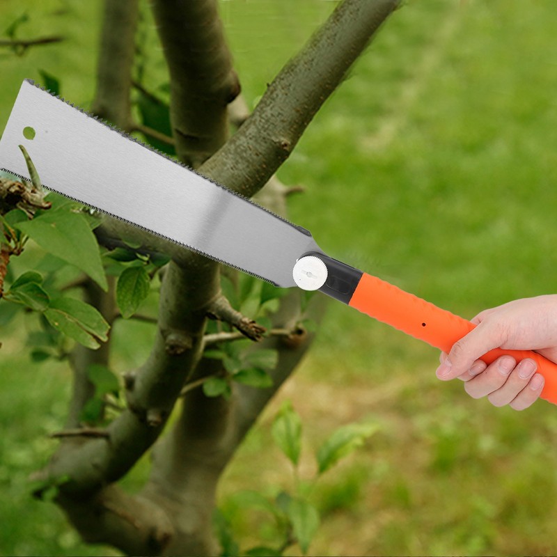 10in Twosided Tooth Long Handle Woodworking Saw Manual Operation Handsaw