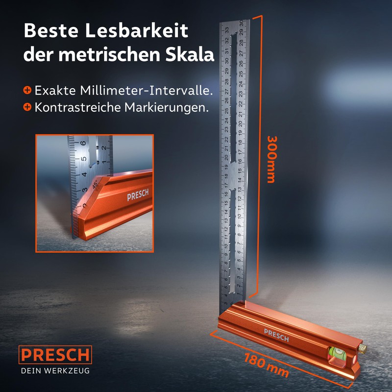 Presch Try Square 300 mm – Highly Precise & Rustproof