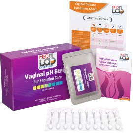 Med Lab Diagnostics Vaginal pH Test Strips Kit for Women(10 Count) Individually Wrapped