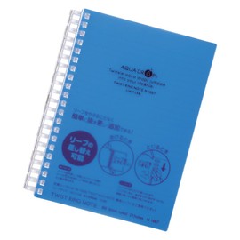 Lihit Lab N1667-8 Open Ring Notebook, Twist Notebook, B6, 21 Holes, 70 Sheets, Blue