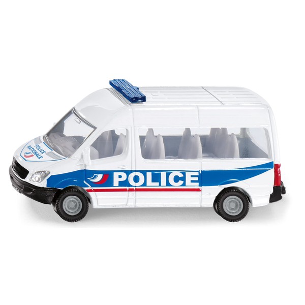 siku 0806001 Police Bus France Toy Car, Metal/Plastic, Blue/White, Tow Bar