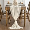 FOLAI Pack of 2 Boho Cheesecloth Table Runner Table Cloth