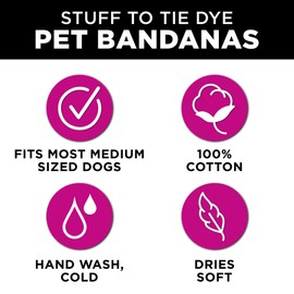 Tulip Pet Bandana One Size, Ideal for Tie-dye or Fabric Paint, 2-Pack