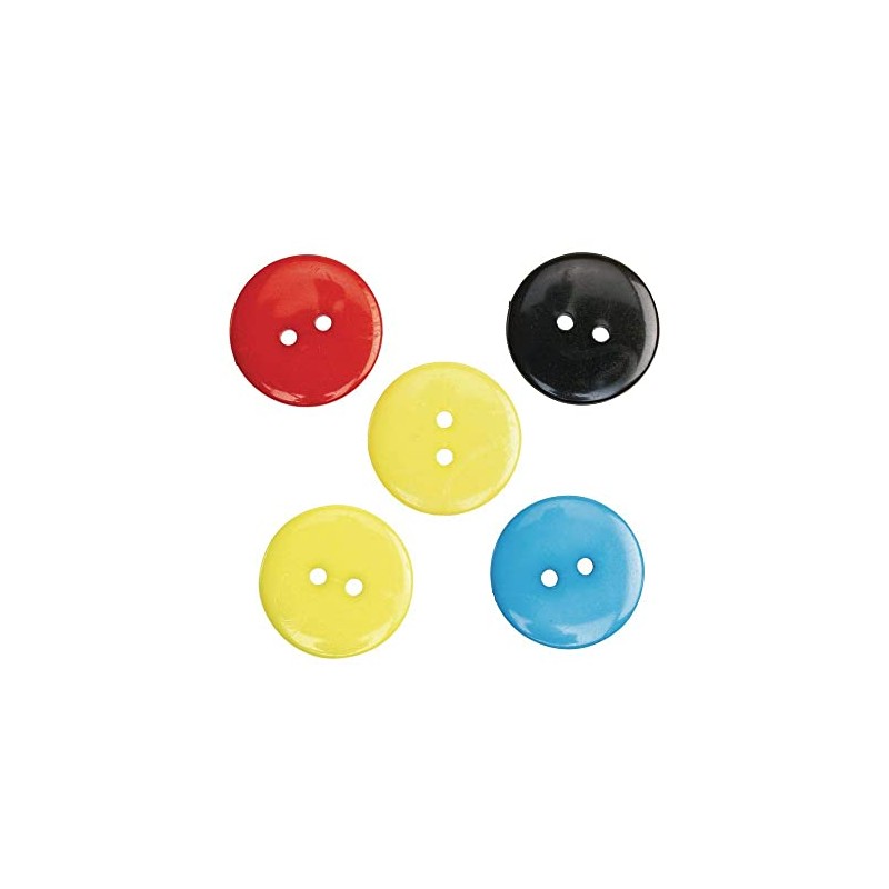 Colorations 100 PCS 20mm Buttons for Crafts, 2 Hole Round