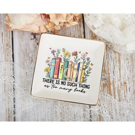 Book Lovers Gifts for Women – Floral Books 4" Jewelry Dish – Bookish Gift for Readers, Librarian, Bookworm, Teacher, Mom, Sister, Friend – Library Gifts, Book Gift for Birthday, Mother Day, Graduation