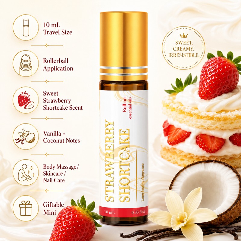 Strawberry Shortcake Rollerball Perfume Oil for Daily Scent – 10ml