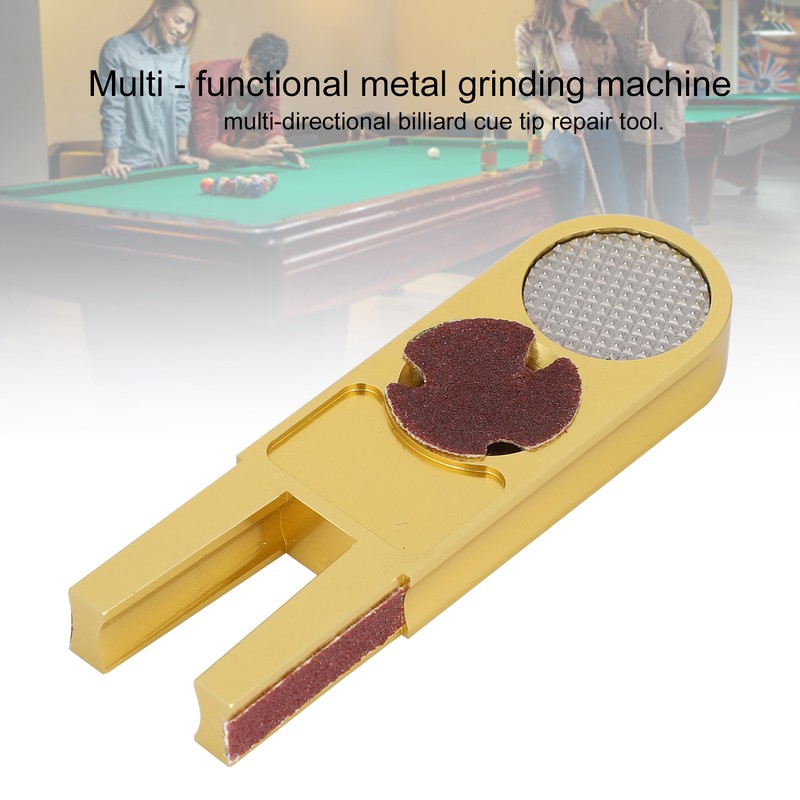 Compact Billiards Pool Cue Tip Shaper Polisher Burnisher Trimmers Multifunctional