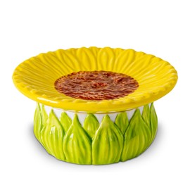 GABROC Sunflower Ring Holder Dish And Ring Holder Jar Ceramic Jewelry Dish With Ring Holder Cute Ring Tray Engagement Ring Holder Trinket Dishes For Women Beautiful Jewelry Tray