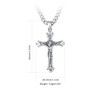 CELESTIA Jesus Crucifix 925 Sterling Silver Necklace, Unisex Religious Catholic