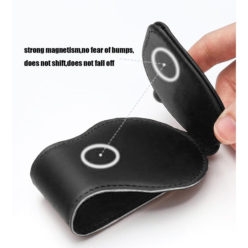 GUIILAN Sunglasses Holder for Car, Leather Glasses Frame, Eyeglass Hanger