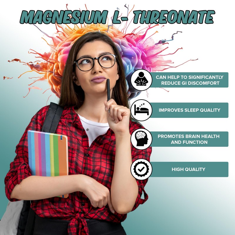 Vinco Magnesium L-Threonate Supplement - 120 High Strength Magnesium L