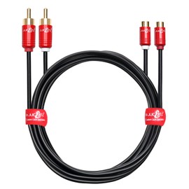 JuicEBitz RCA to RCA Cable 1m, Twin RCA Cables Male to Female Audio Cable Phono Leads. Subwoofer Cable. Phono To Phono Cable. Audio Lead for AMP, Turntable, DAB + More